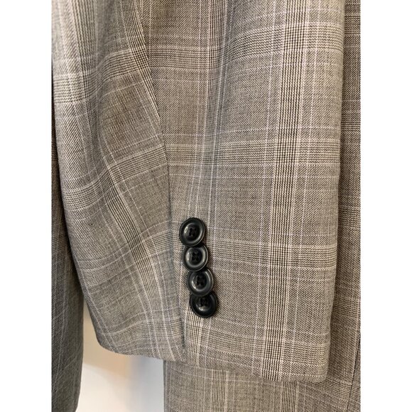 Michael Kors Mens Wool Plaid Suit 46L GUC RHH10576 GUC - Picture 5 of 12
